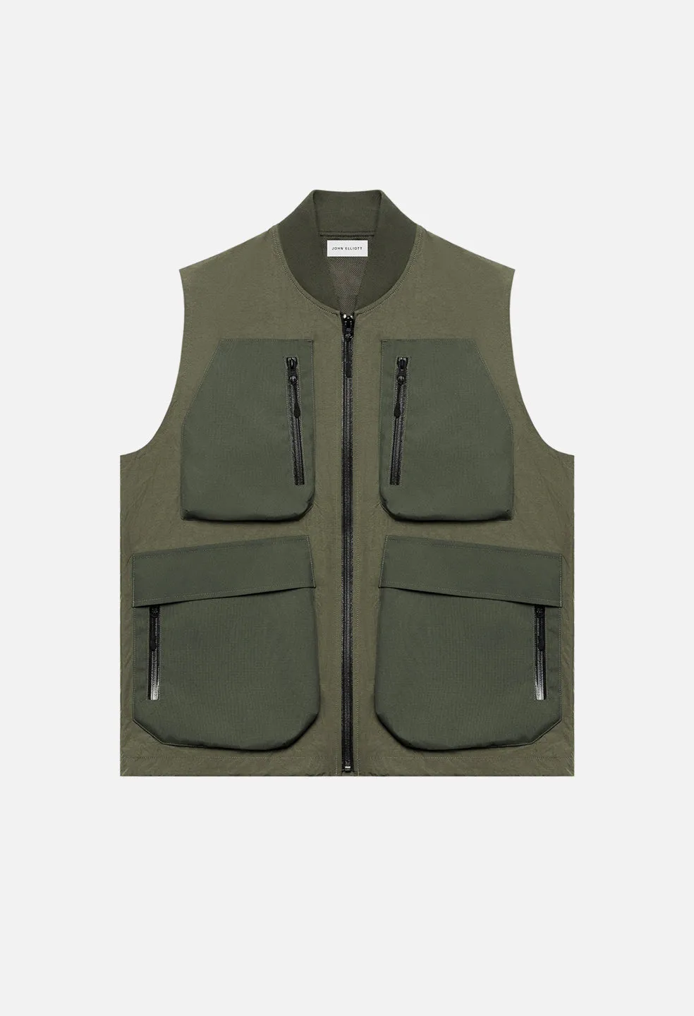 High Shrunk Nylon Vest / Olive