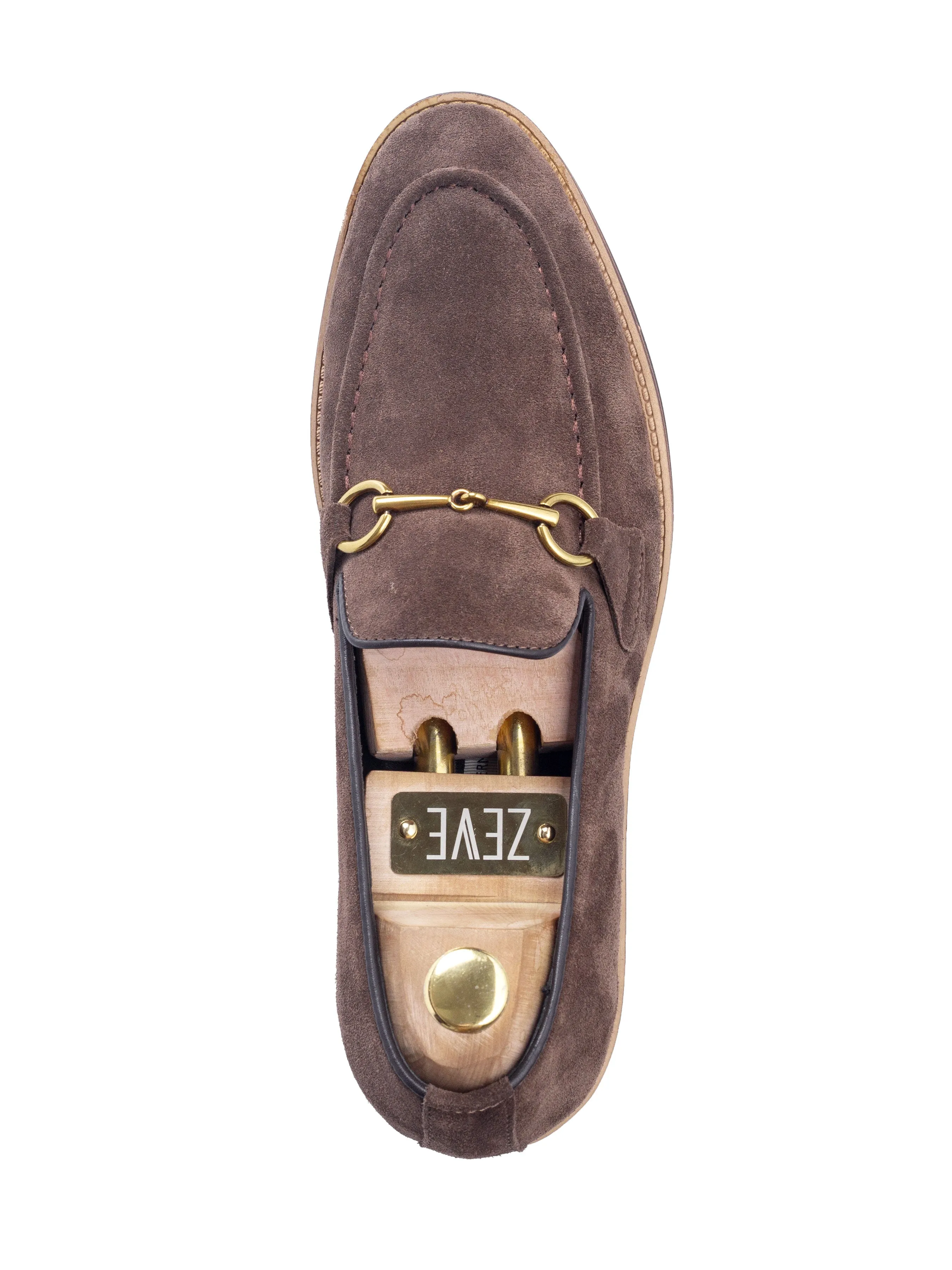 Horsebit Buckle Loafer - Coffee Suede Leather (Flexi-Sole)