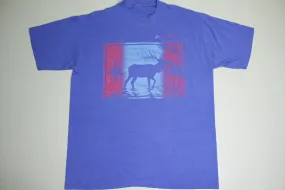 Jackson Hole Wyoming Elk Lake Vintage 80's Single Stitch T-Shirt