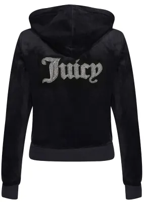 Juicy Couture Caviar Bead Western Diamante Hoodie - Black