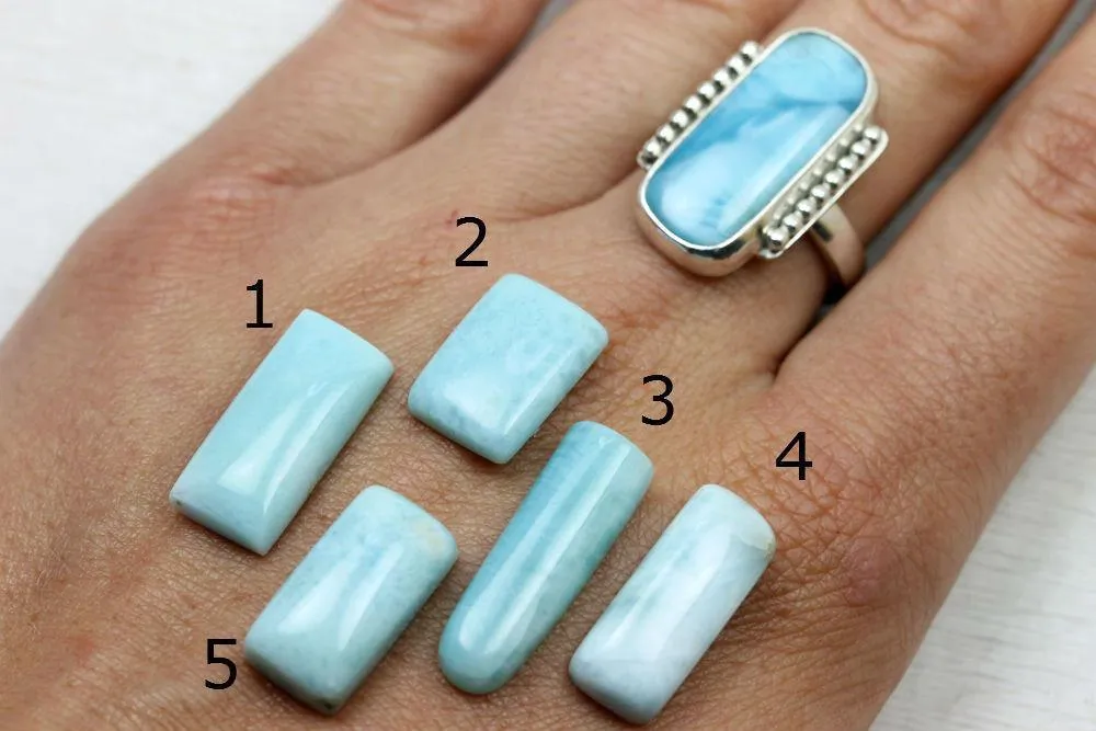 Larimar Vertical Ring in Silver