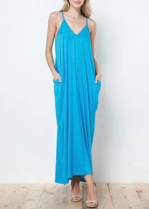 Love In Full Length Harem Maxi Dress (Turquoise) D5883