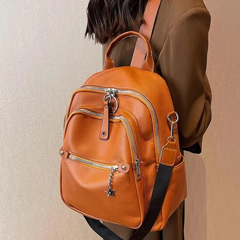 Luxury Soft Leather Cool Backpack RB551 - School Shoulder Bag