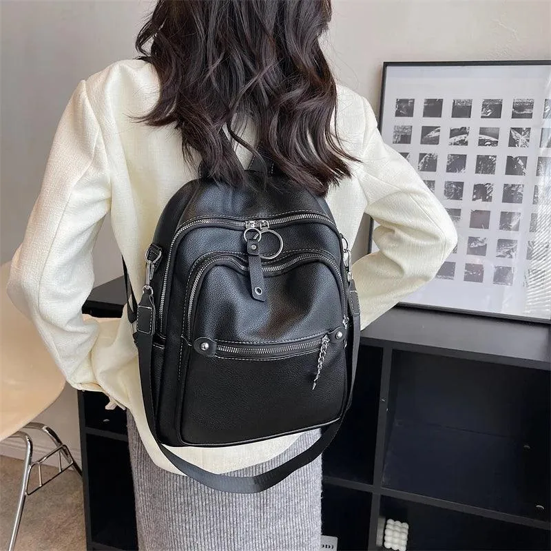 Luxury Soft Leather Cool Backpack RB551 - School Shoulder Bag