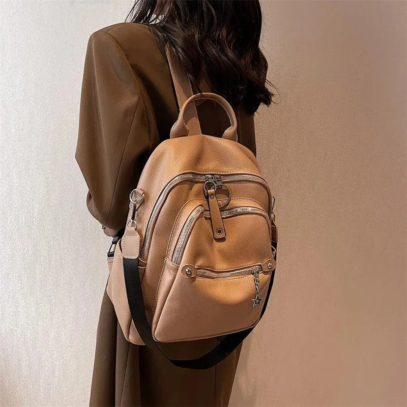 Luxury Soft Leather Cool Backpack RB551 - School Shoulder Bag