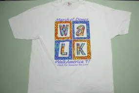 March of Dimes 1997 Walk America Vintage 90's Hanes Fund Raise T-Shirt