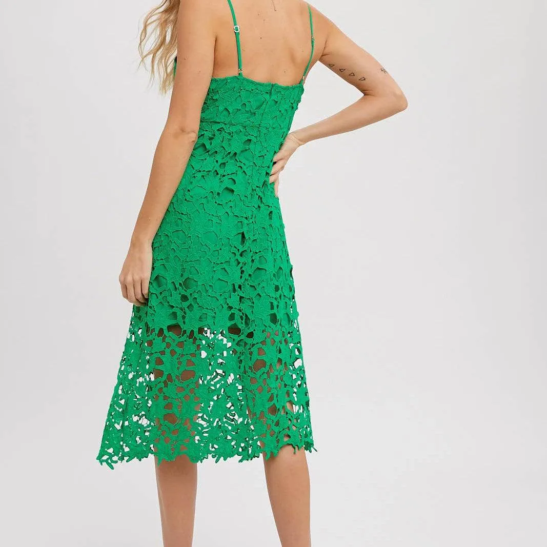 Marybeth Crochet Dress Green