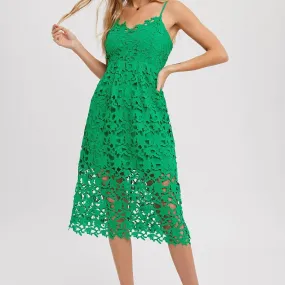 Marybeth Crochet Dress Green