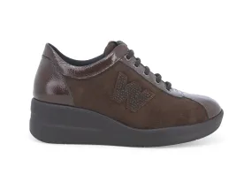 Melluso Scarpe Comfort Zeppa con Pianta Larga Tomaia Camoscio