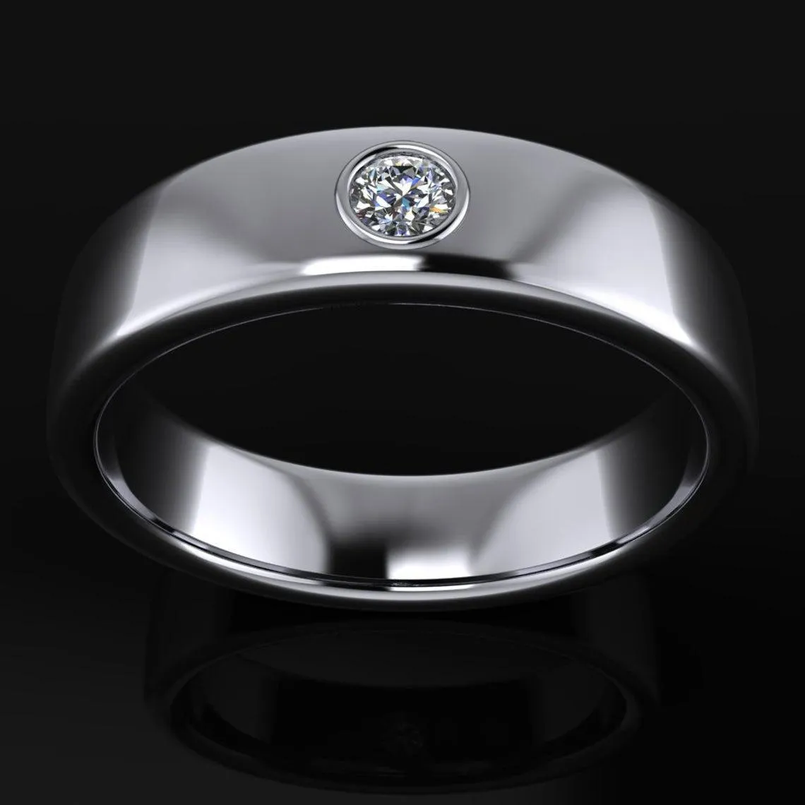 Men's Wedding Band Lab Grown Diamond .10 ctw