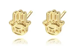 Mini Hamsa Stud Earrings