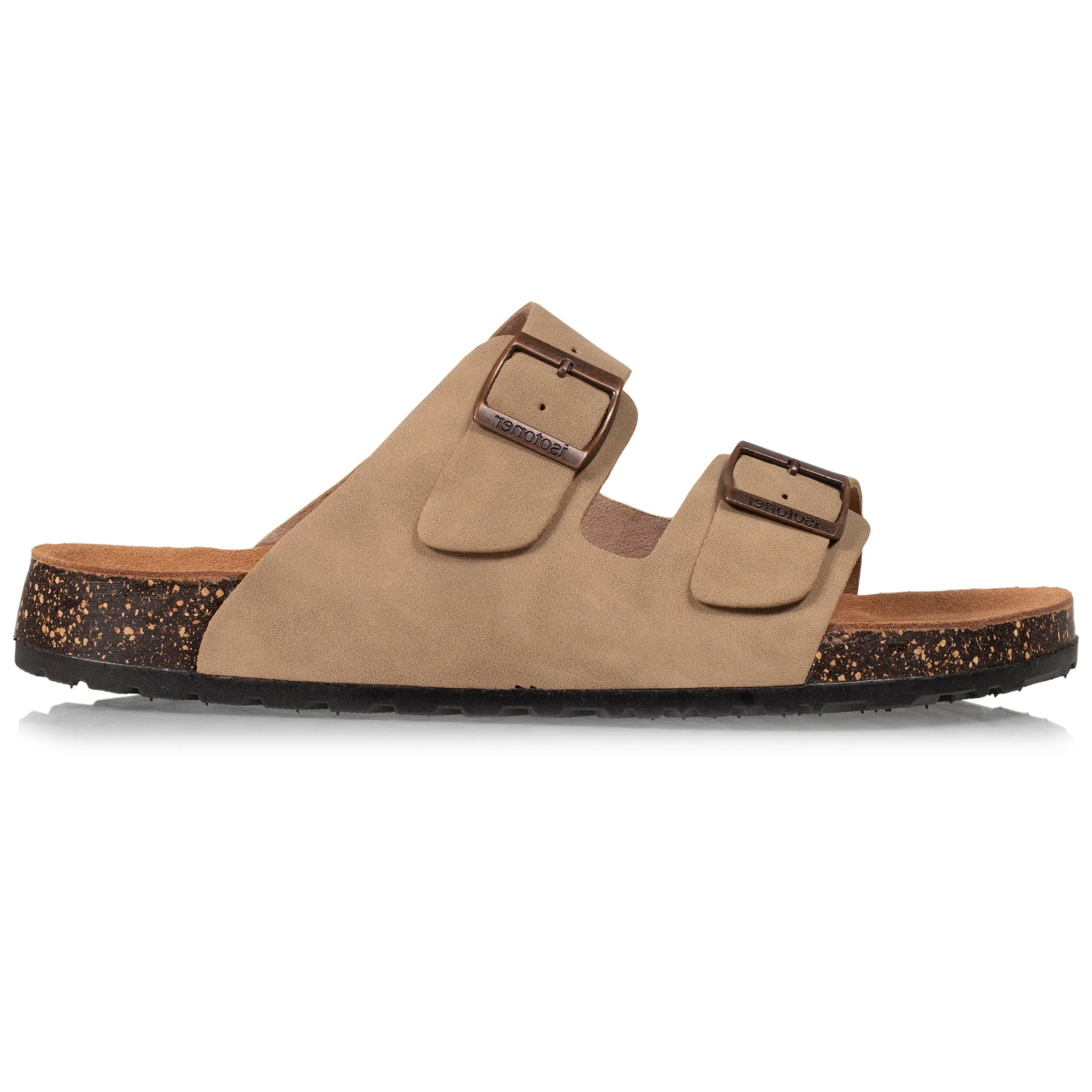 Mules claquettes Homme double bride taupe