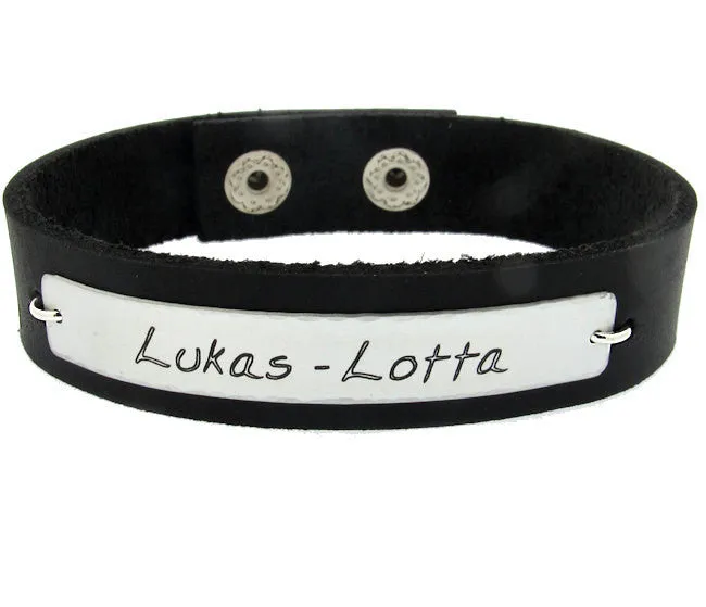 Name Engraved Wristband - Custom Leather Cuff