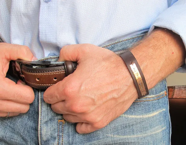 Name Engraved Wristband - Custom Leather Cuff