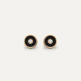 ONYX AND DIAMOND STUDS