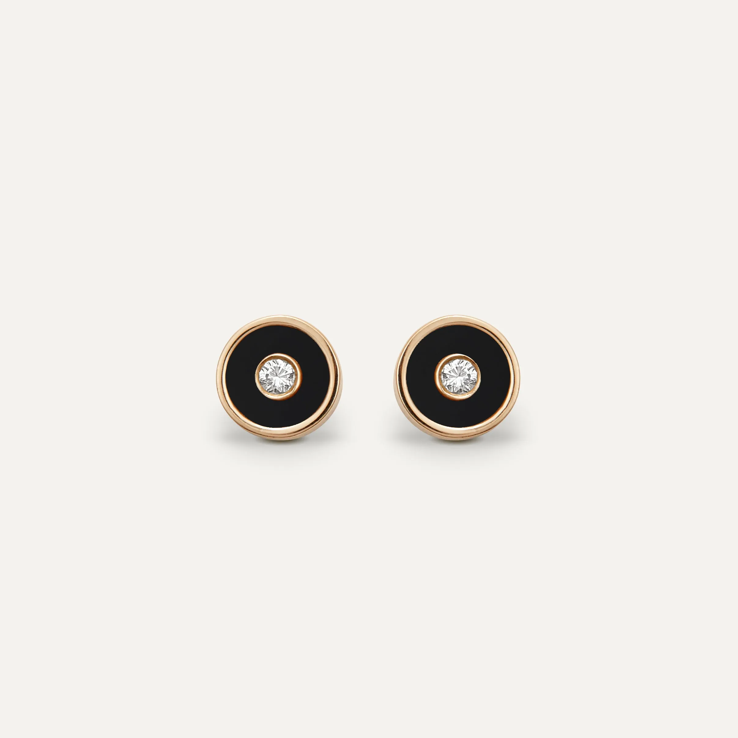 ONYX AND DIAMOND STUDS