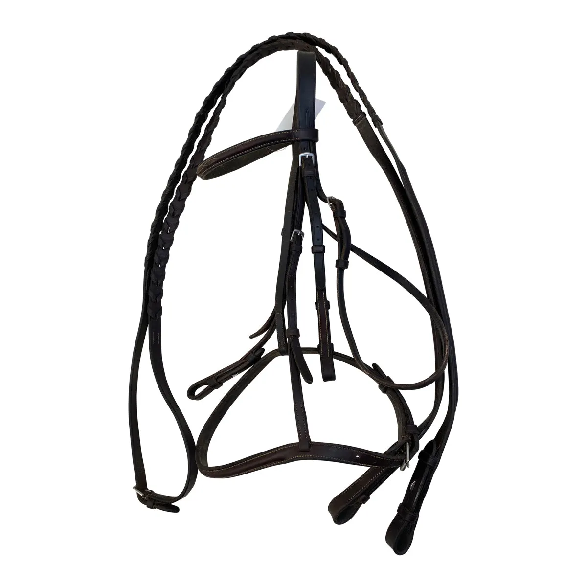 Ovation Comfort Crown Plain Raised Bridle w/Laced Reins in Oakbark - Full