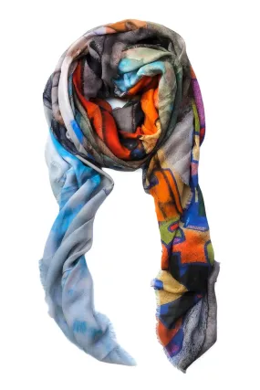 Oversized Rectangular Italian Cashmere Blend Scarf - Island Flavour - Havana, Cuba