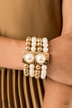 Paparazzi Accessories - WEALTH-Conscious #B405 Bin 6/1 - Gold Bracelet Fashion Fix October 2020