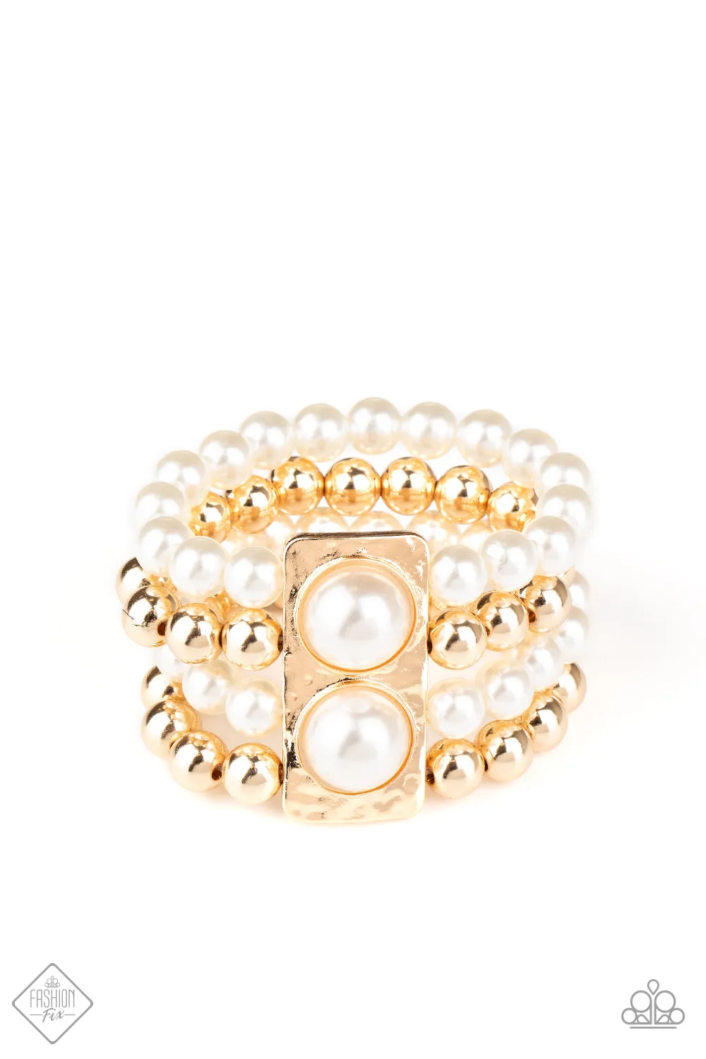 Paparazzi Accessories - WEALTH-Conscious #B405 Bin 6/1 - Gold Bracelet Fashion Fix October 2020