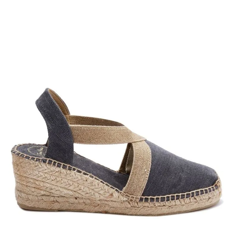 Plain Canvas Wedge Espadrille for Women - Terra-V