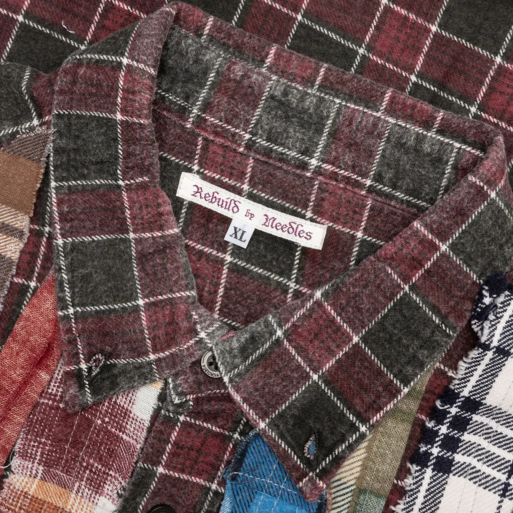 Rebuild by Rebuild Flannel Ribbon Shirt - Burgundy/Olive