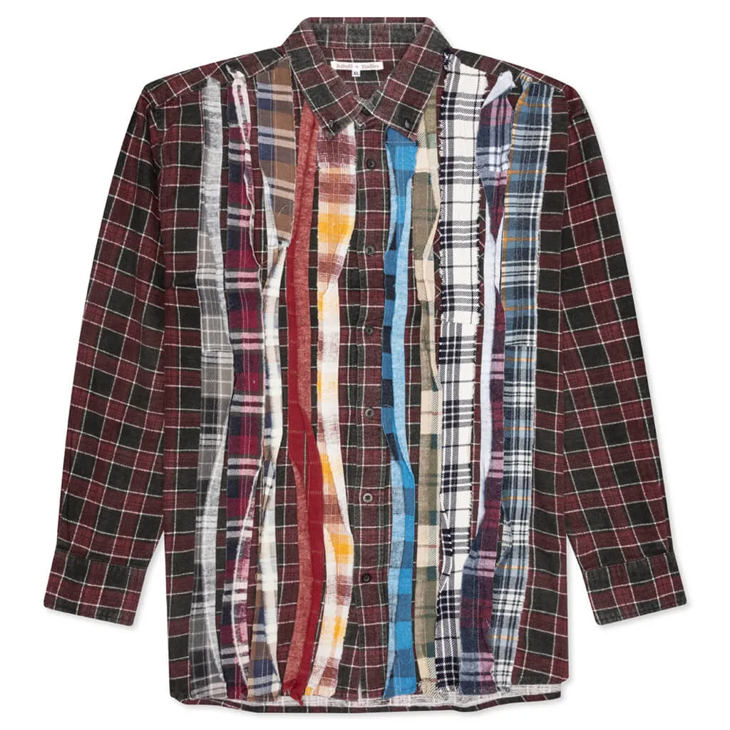 Rebuild by Rebuild Flannel Ribbon Shirt - Burgundy/Olive