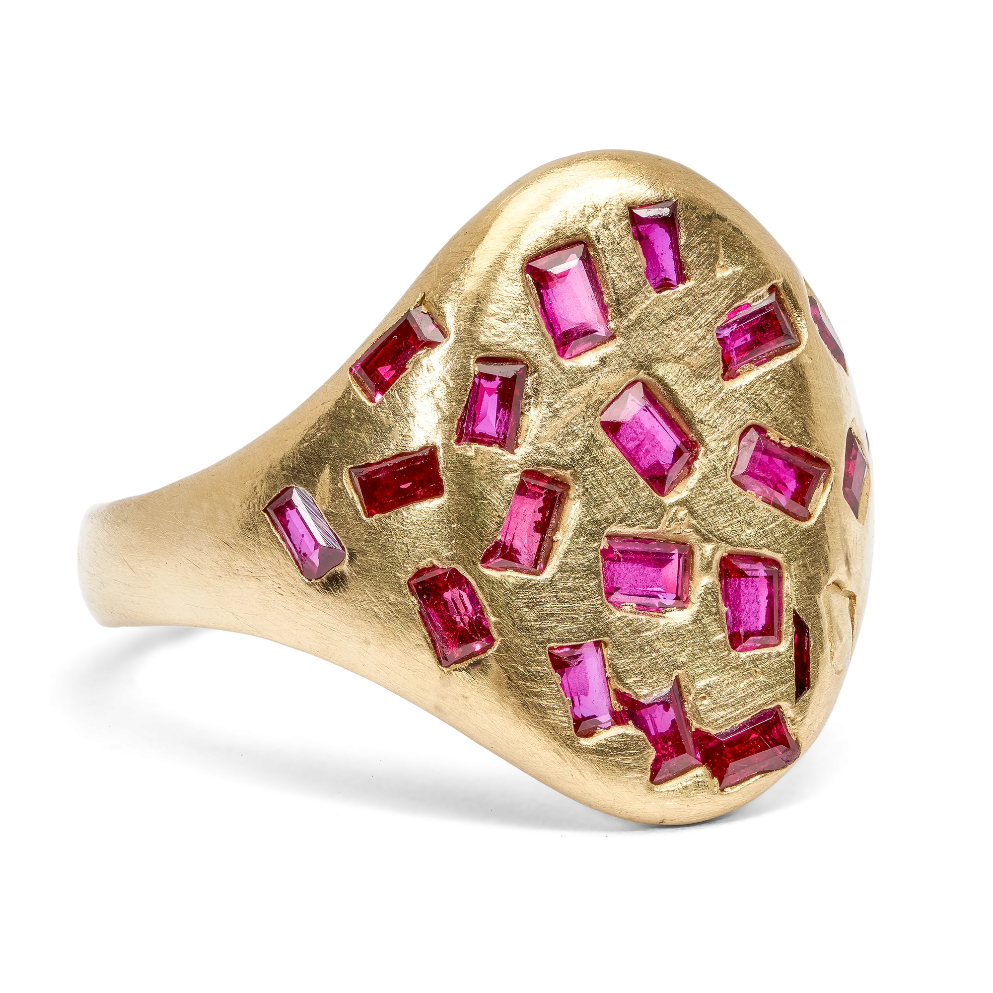 Ruby Baguette Signet Ring - Size 5 - 9710