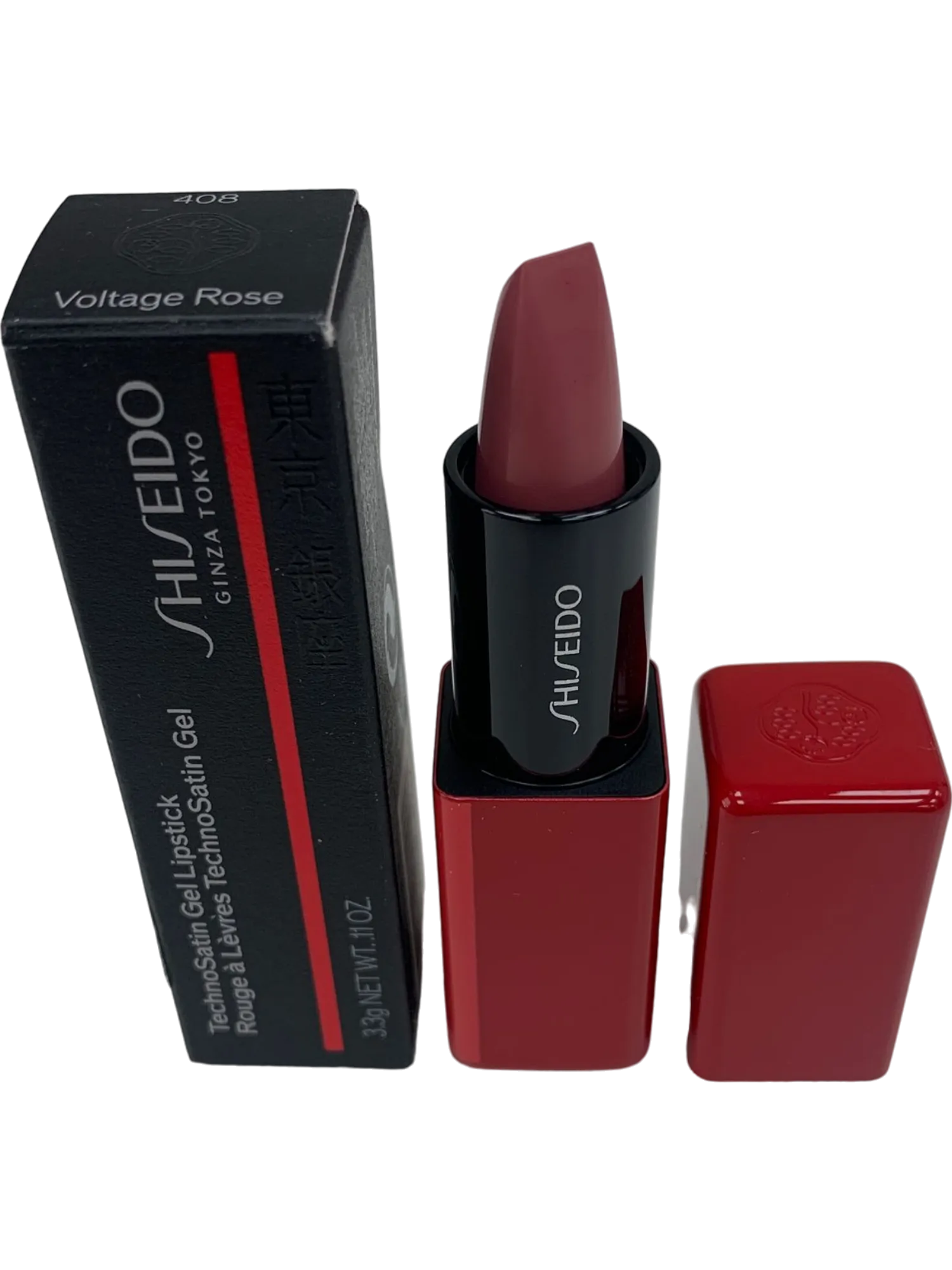 Shiseido TechnoSatin Gel Lipstick Colour 408 Voltage Rose 3.3g