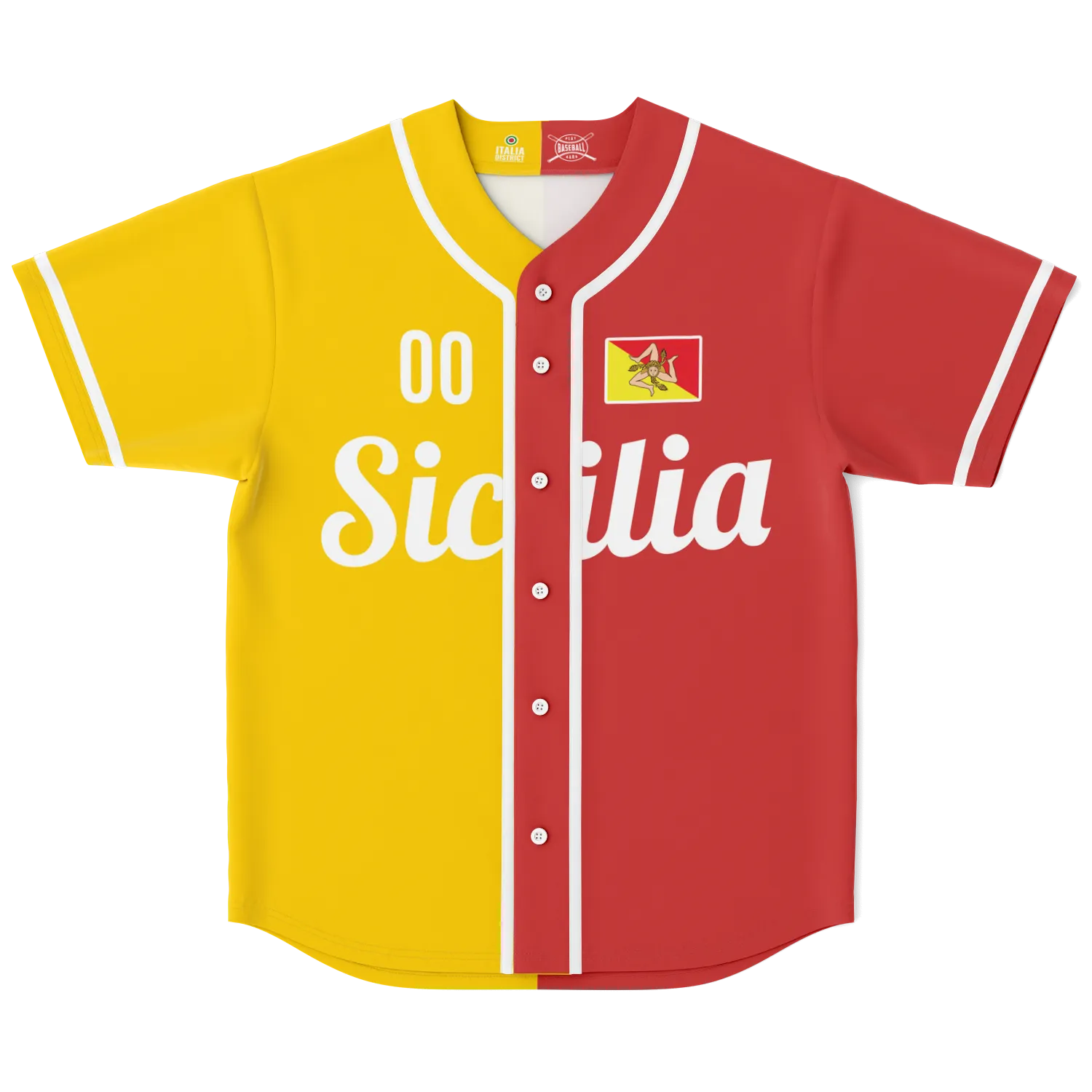 Sicily Baseball Jersey - Custom Name   Number