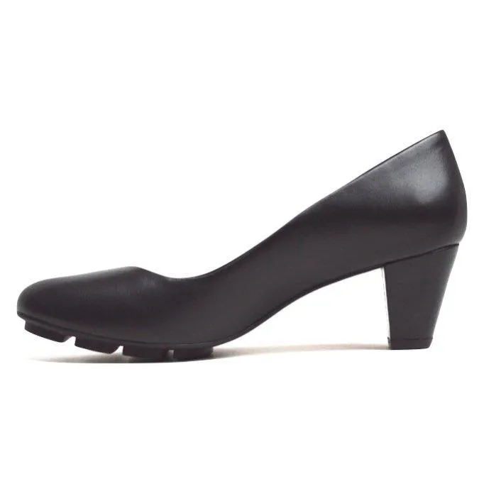 SKIP MID HEEL - BLACK LEATHER