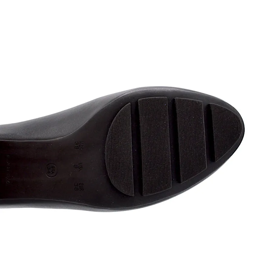 SKIP MID HEEL - BLACK LEATHER