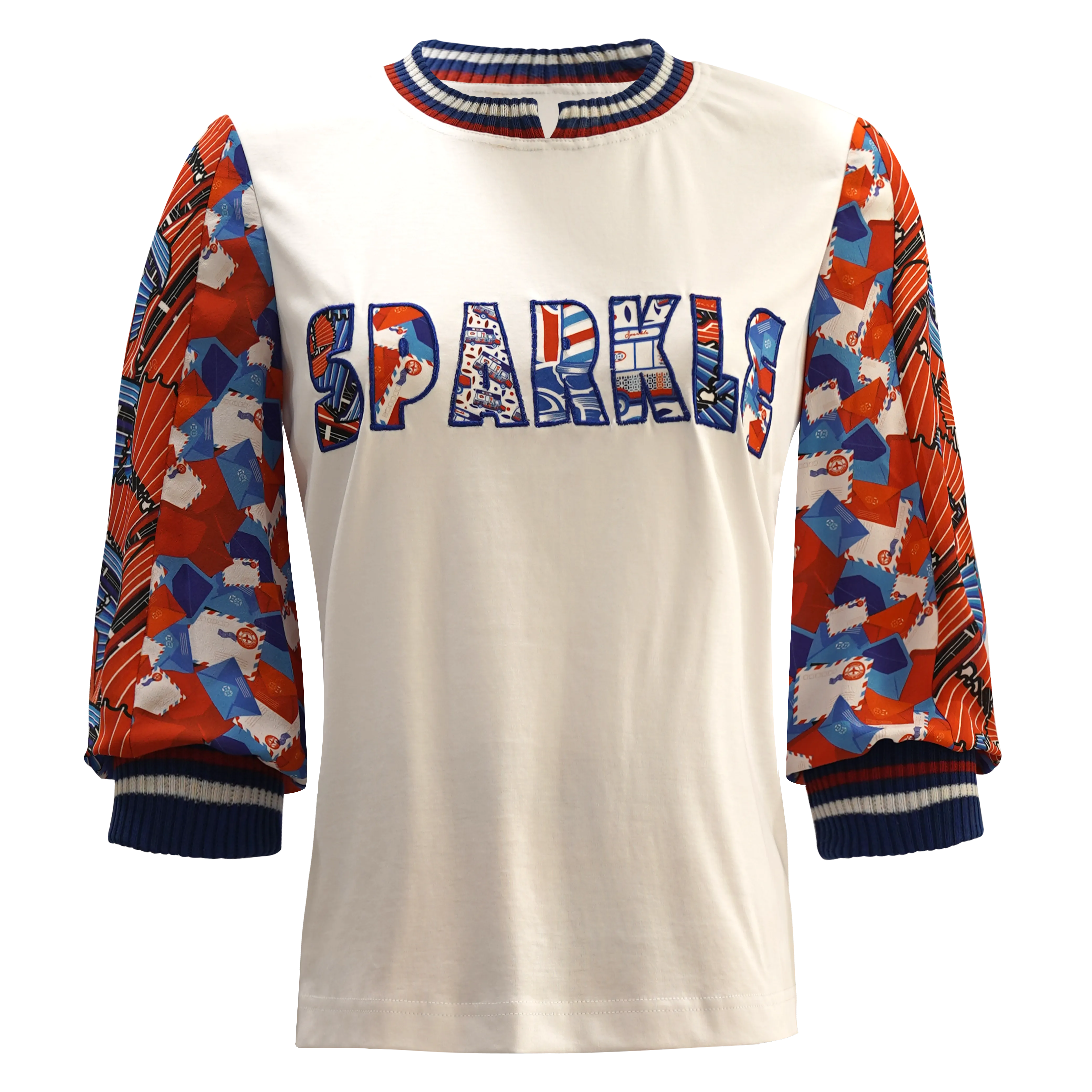 SPARKLE BY KAREN CHAN x  HK Heritage Museum【HK CLASSIC】Patchwork Tee Shirt (紅白藍)