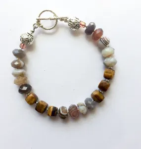 Strength Tigers Eye and Agate Bracelet