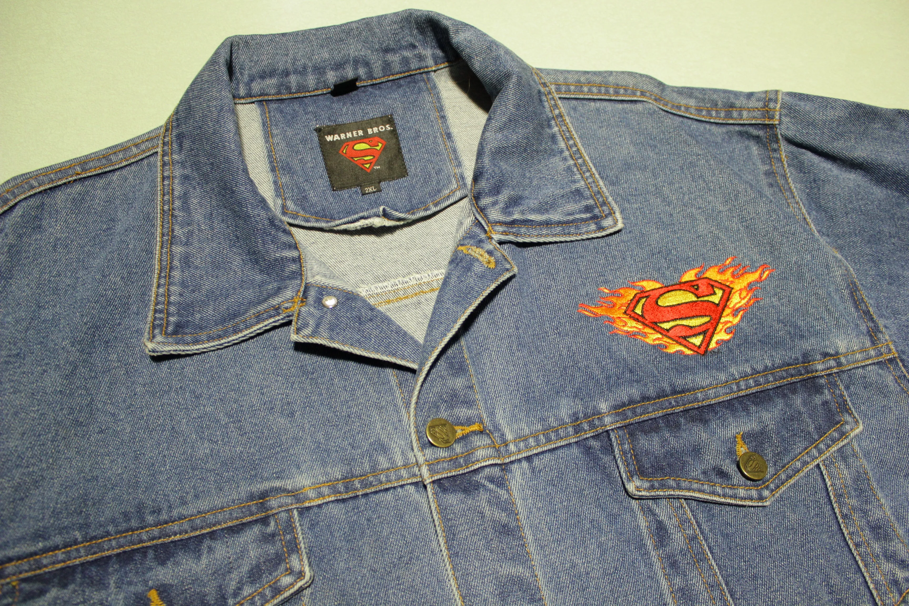 Superman Warner Bros. Vintage 90's Denim Trucker Jean Jacket