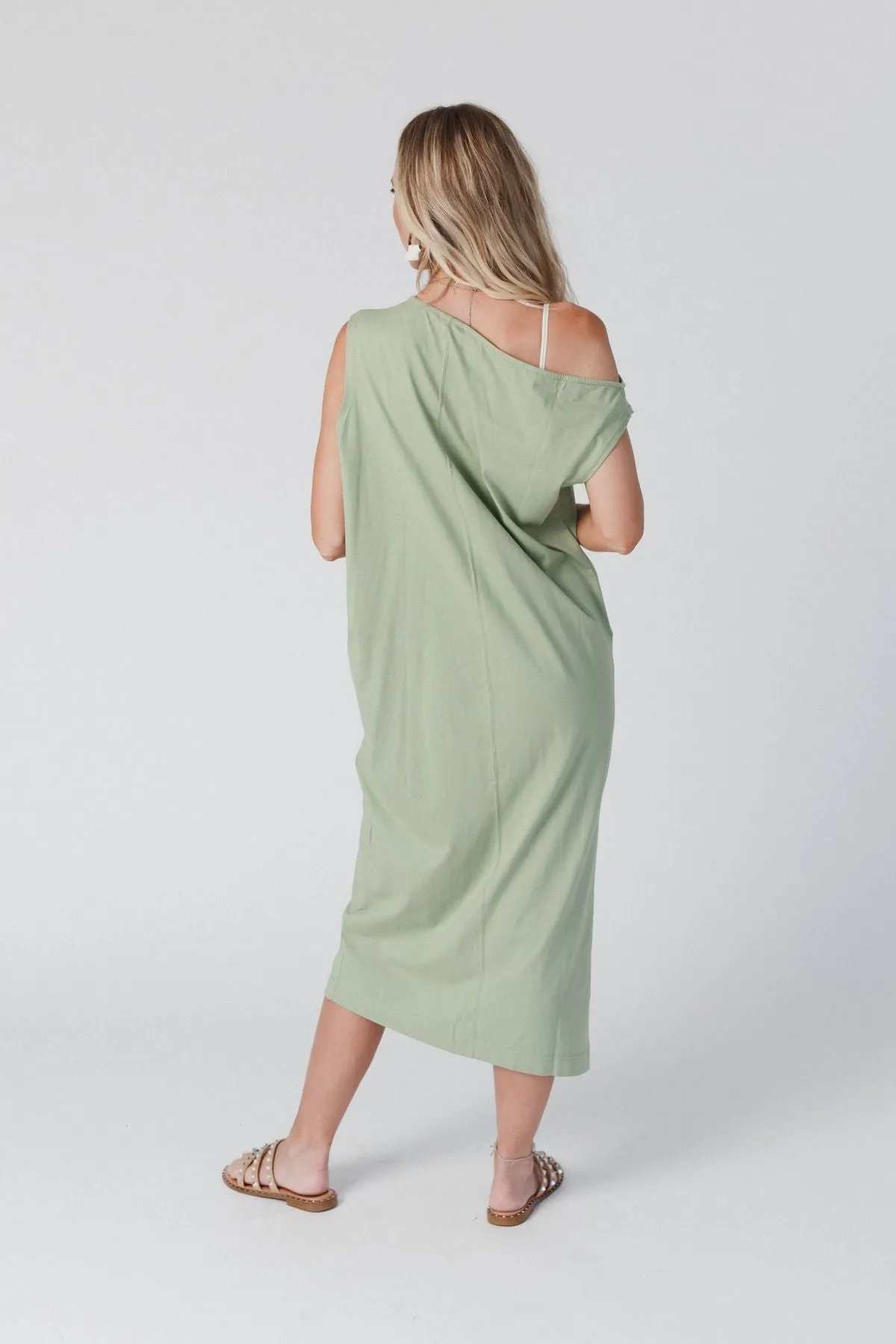 Taking Sides Dress - Light Olive