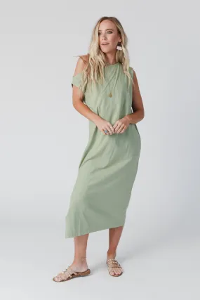 Taking Sides Dress - Light Olive