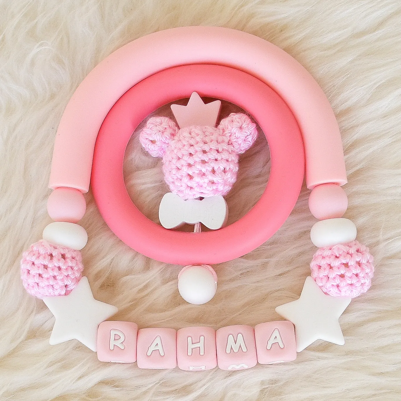 Teddy Bear Silicone Pacifier Clip Set