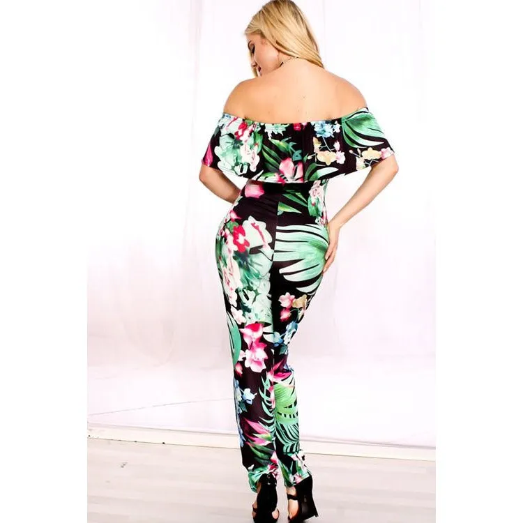 Tropical Print Jumpsuit