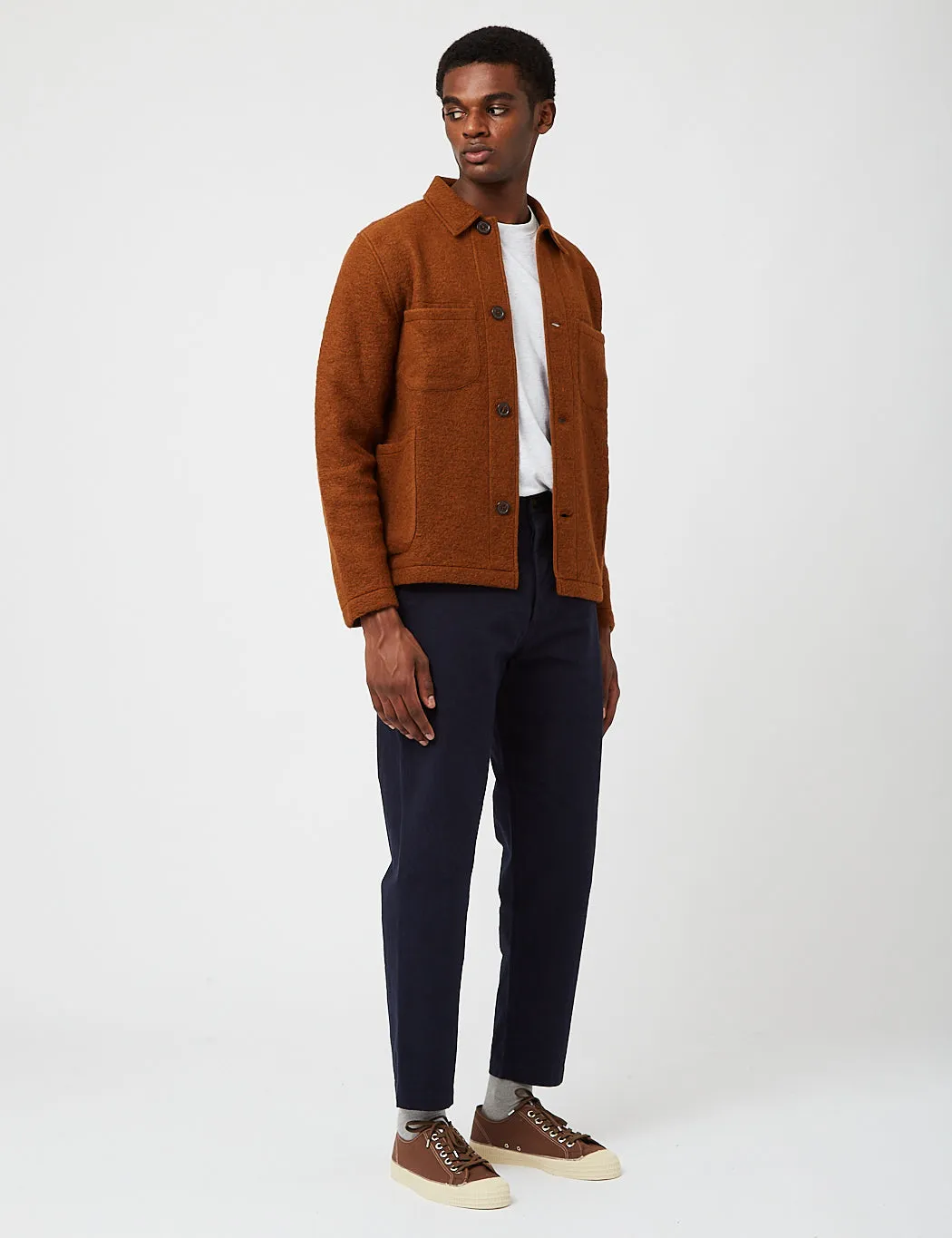 Universal Works Lumber Jacket (Wool Fleece) - Rust Brown