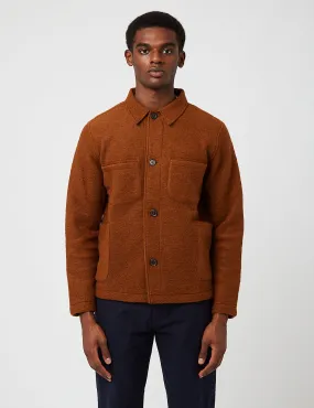 Universal Works Lumber Jacket (Wool Fleece) - Rust Brown