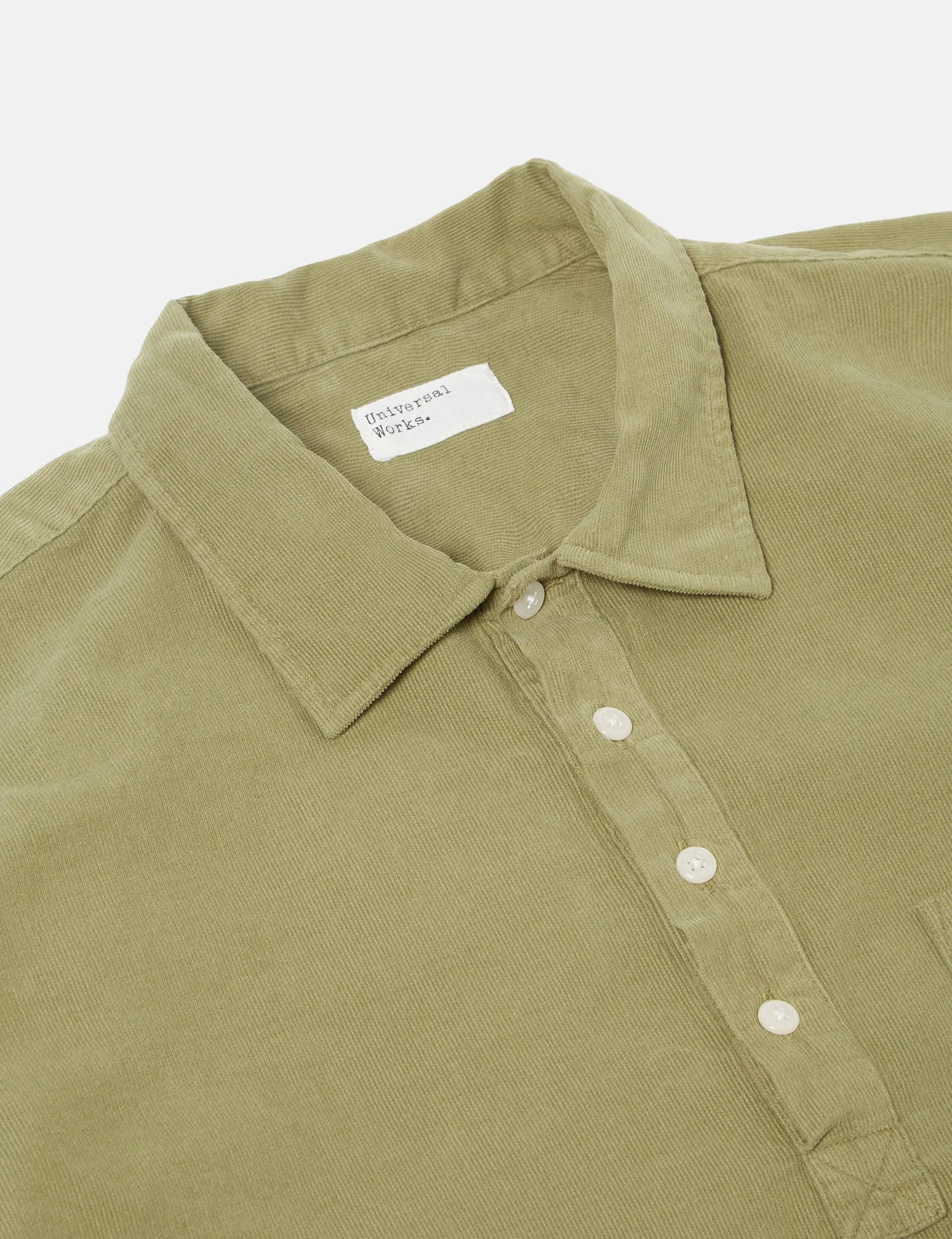 Universal Works Pullover Shirt (Cord) - Olive Green