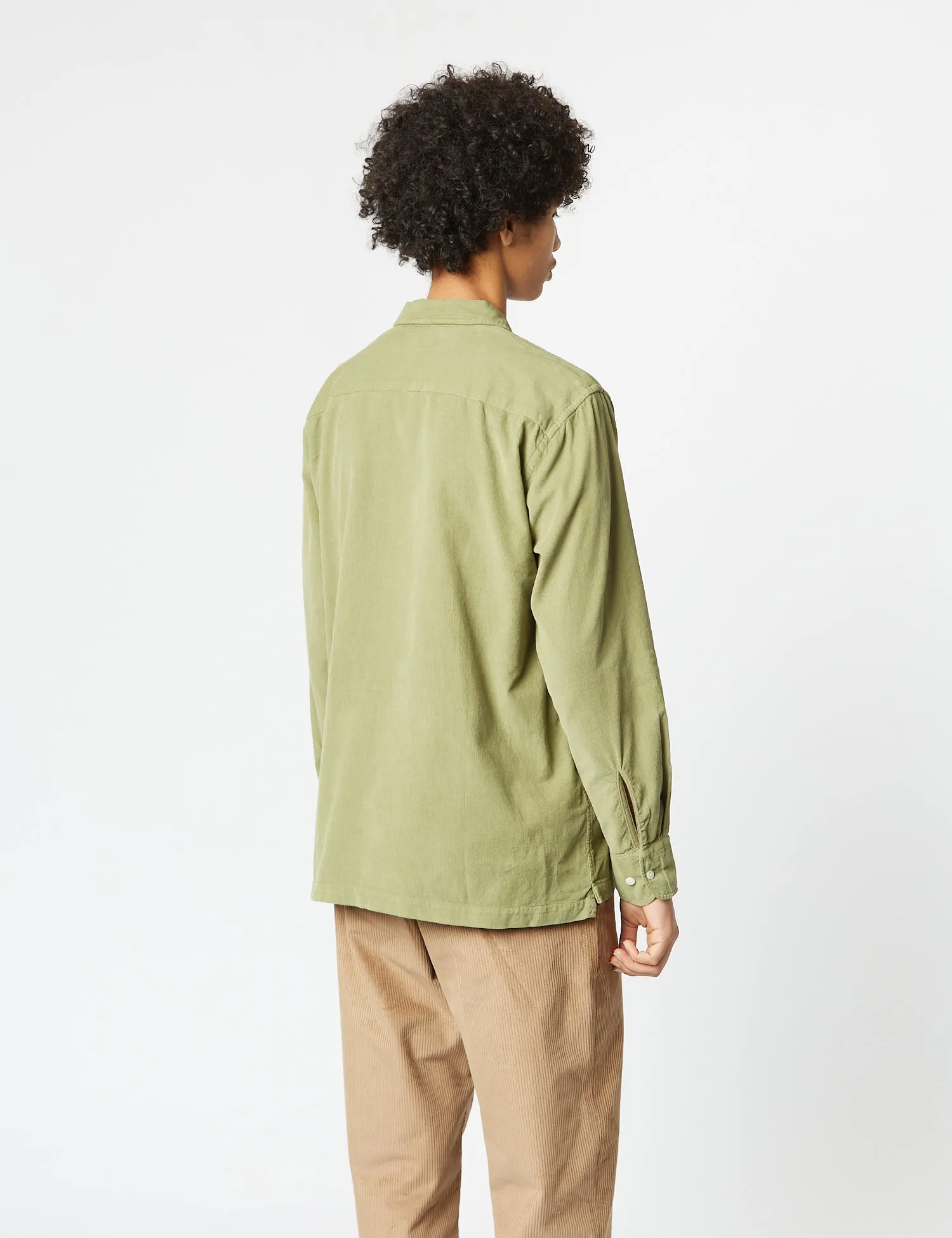 Universal Works Pullover Shirt (Cord) - Olive Green