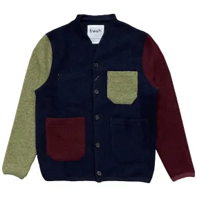 UNIVERSAL WORKS x Fresh Cardigan Wool Fleece Navy