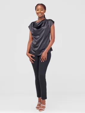 Vivo Tatili Drop Shoulder Cowl Top - Black