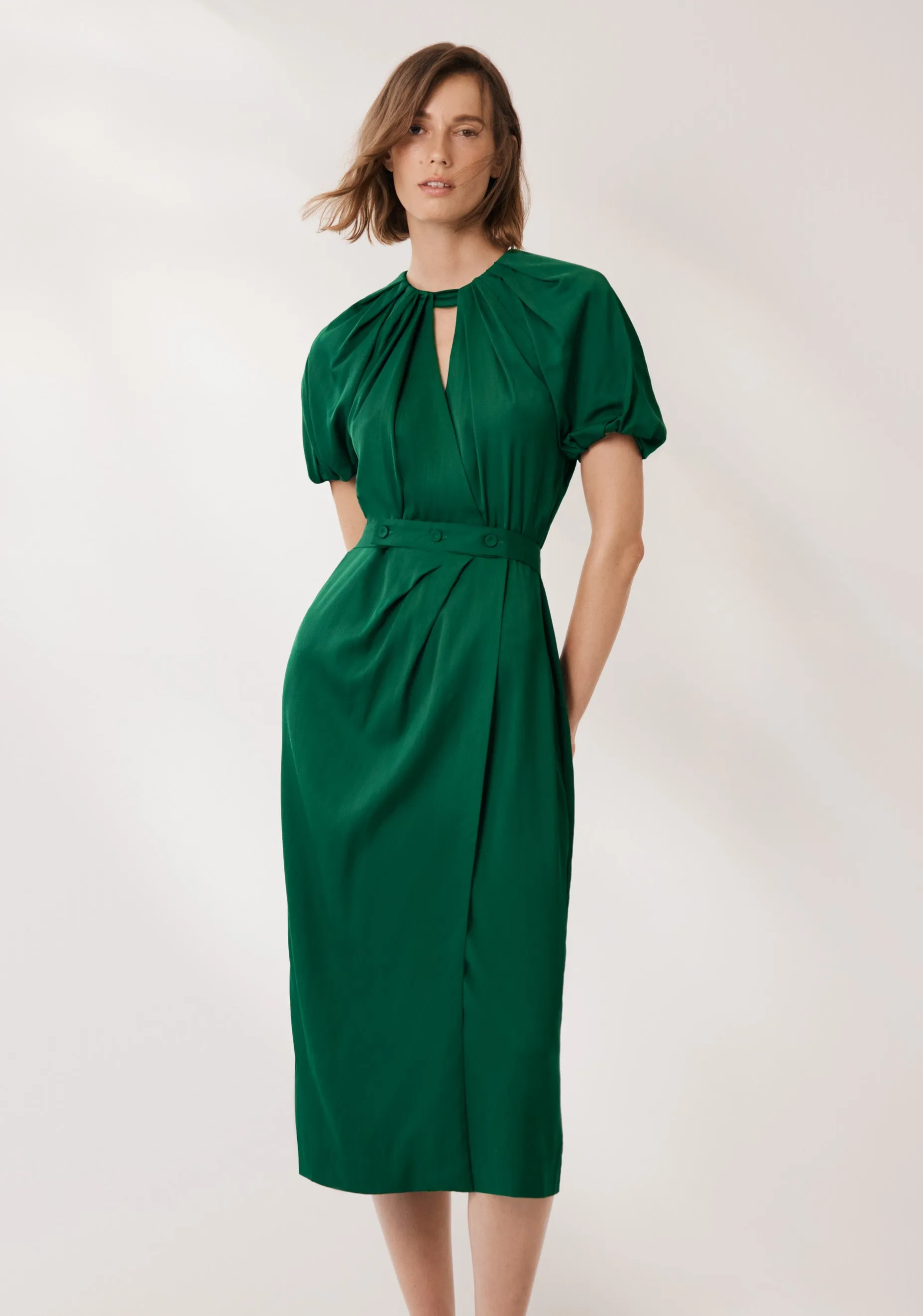 Waverley Midi Dress_Dark Green