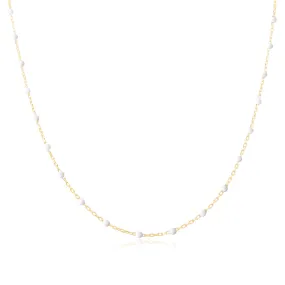 White Bead Chain Necklace