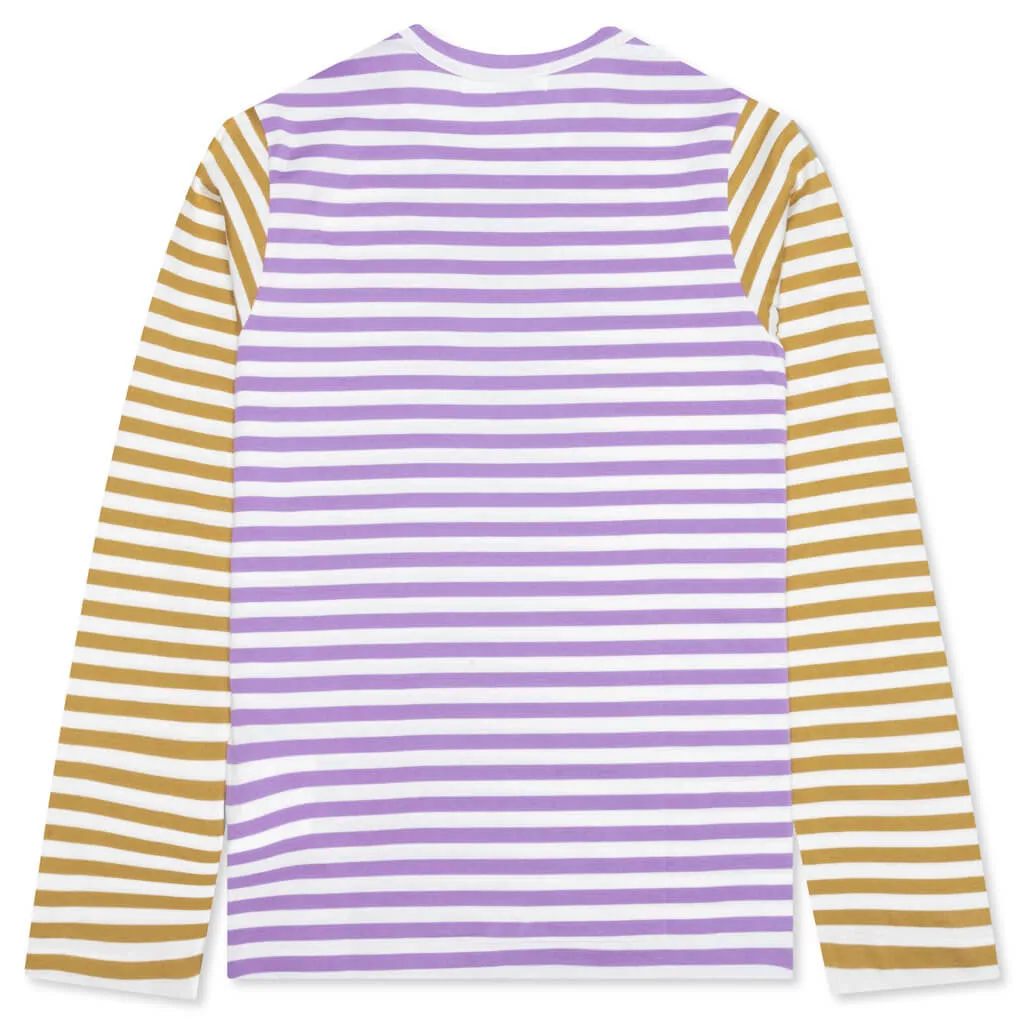 Women's Bi-Color Stripe T-Shirt - Purple/Olive