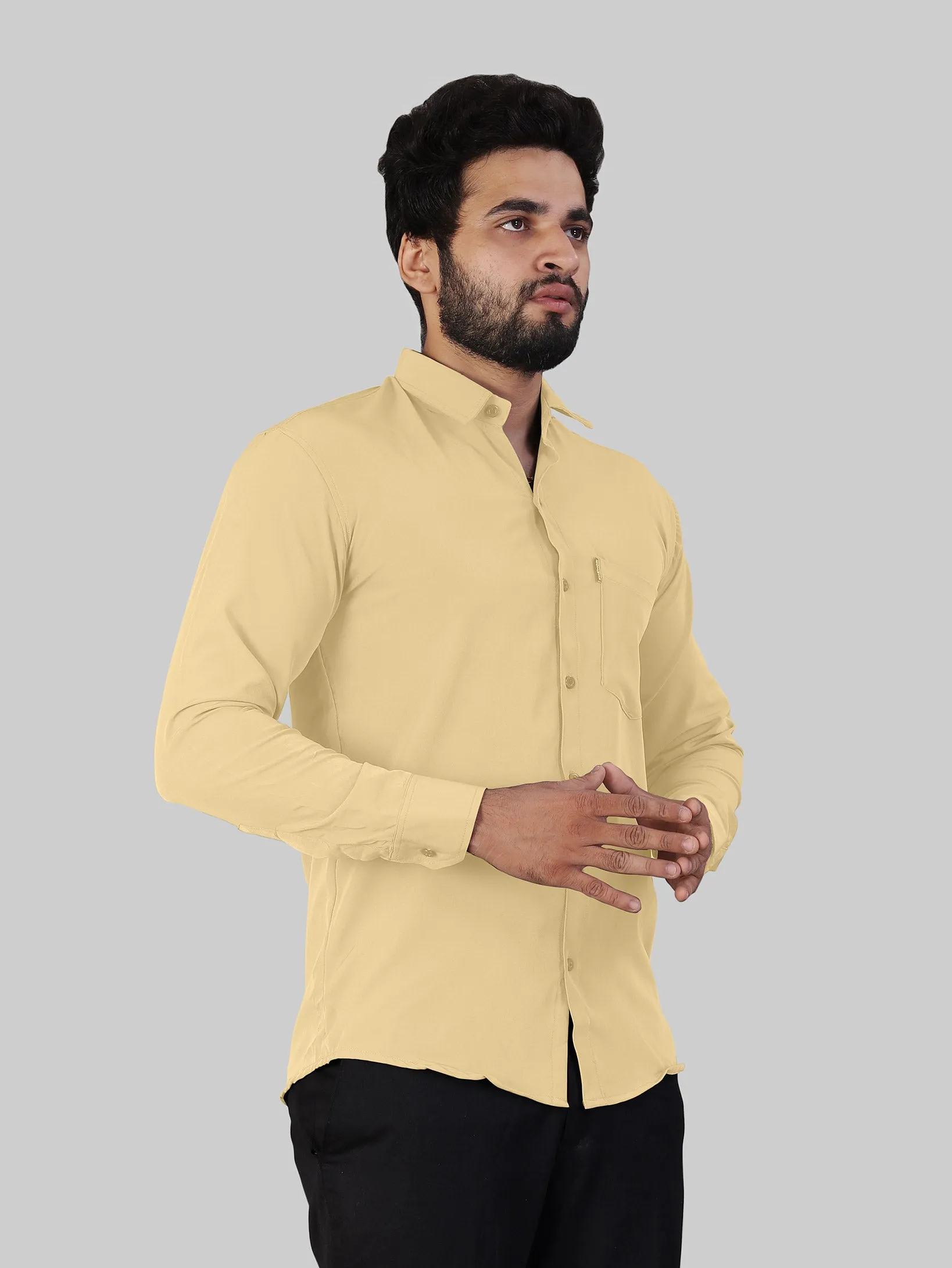 Yellow Expandable Full Sleeve Shirt