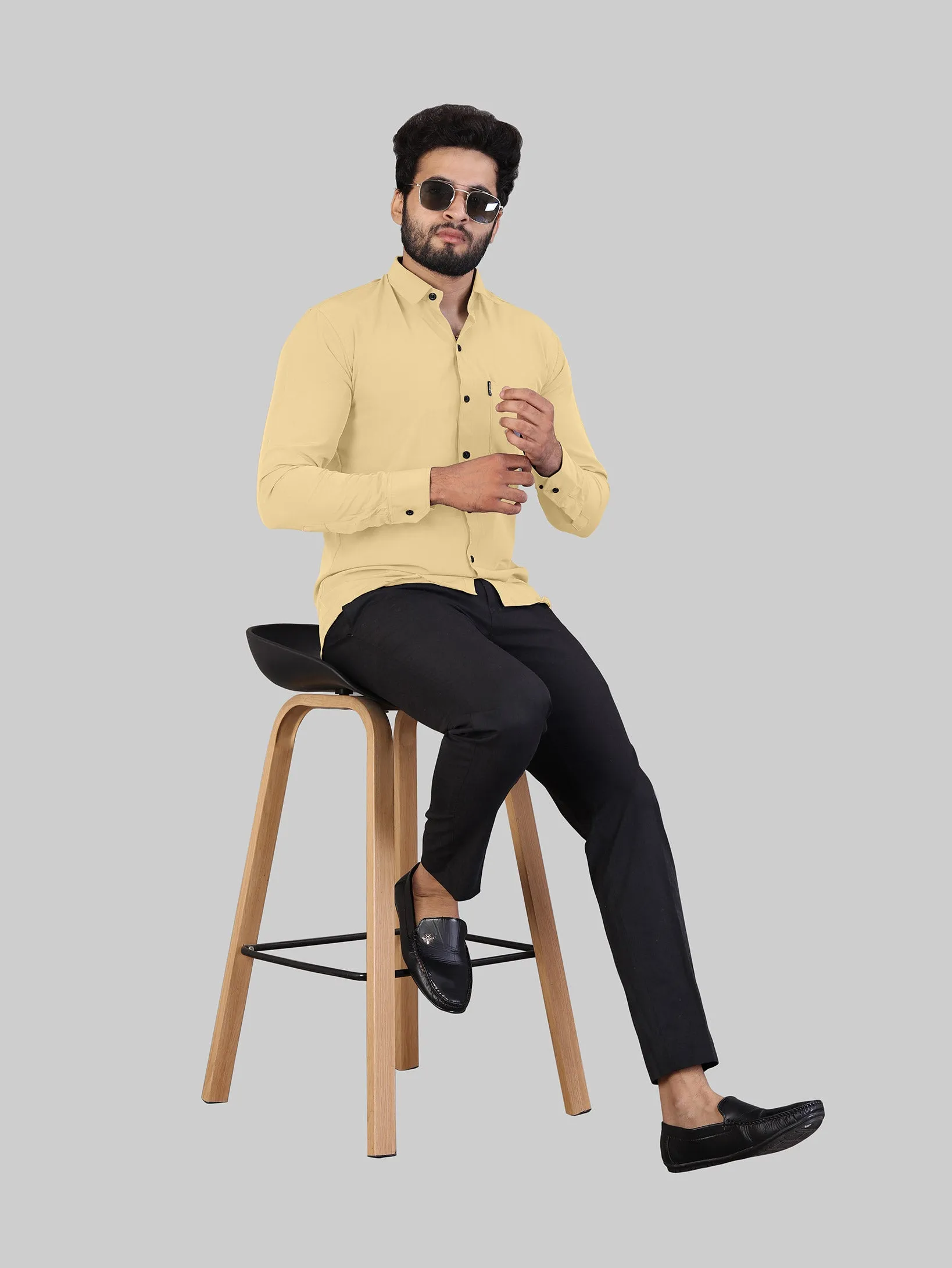 Yellow Expandable Full Sleeve Shirt